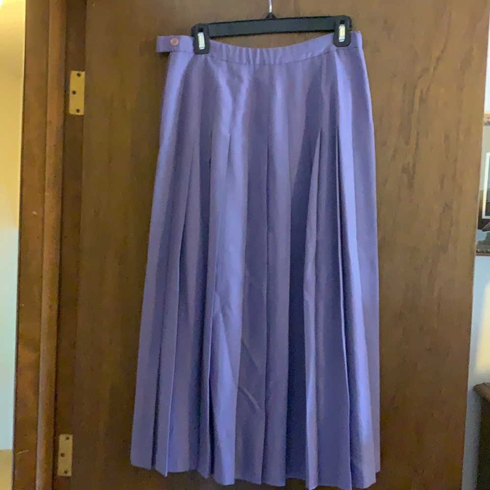 Pleated Pendleton rayon/linen skirt.
